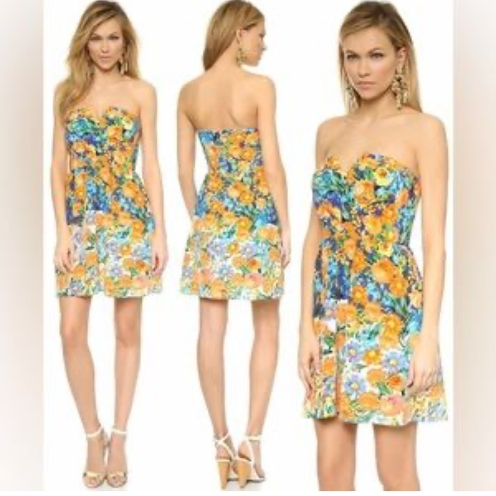 NWT Yumi Kim Gracie  Silk Floral Strapless Mini Dress Sz Small